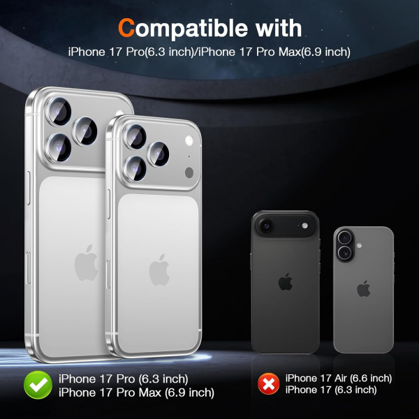 LK iPhone 17 Pro/17 Pro Max Kamera Lens Koruyucu-Silver