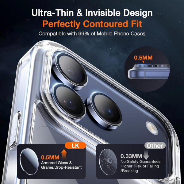 LK iPhone 17 Pro/17 Pro Max Kamera Lens Koruyucu-Deep Blue