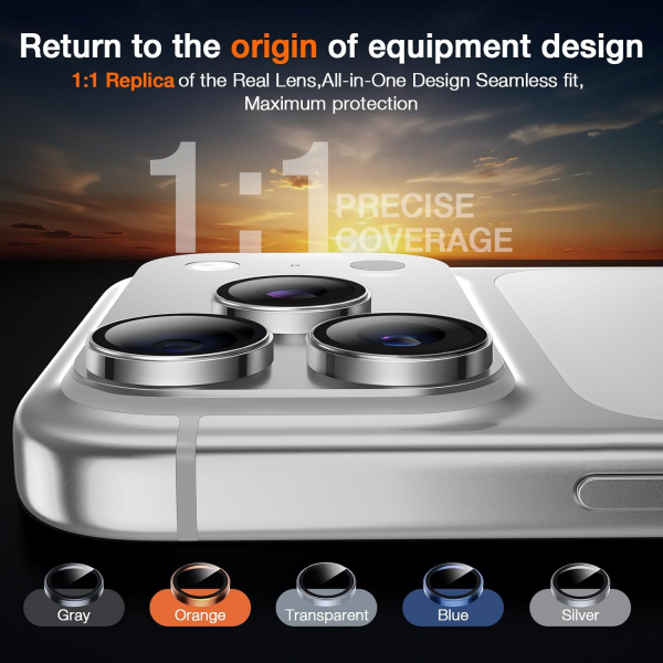 LK iPhone 17 Pro/17 Pro Max Kamera Lens Koruyucu-Titanium Silver