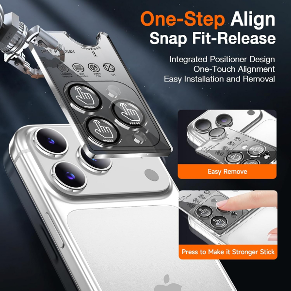LK iPhone 17 Pro/17 Pro Max Kamera Lens Koruyucu-Titanium Silver