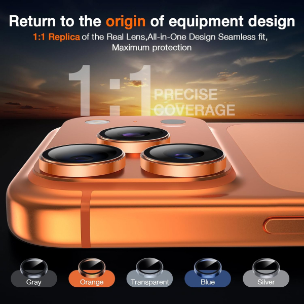 LK iPhone 17 Pro/17 Pro Max Kamera Lens Koruyucu-Cosmic Orange