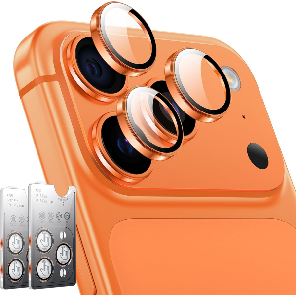 LK iPhone 17 Pro/17 Pro Max Kamera Lens Koruyucu-Cosmic Orange