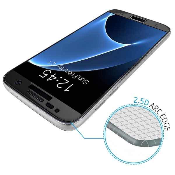 LOVPHONE Galaxy S7 Temperli Cam Ekran Koruyucu (Siyah)