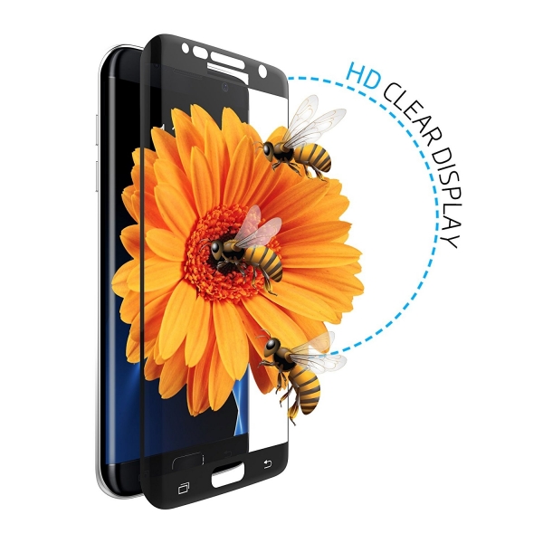 LOVPHONE Samsung Galaxy S7 Edge Temperli Cam Ekran Koruyucu-Gold