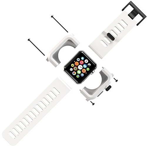 LUNATIK Apple Watch Seri 1 Klf/Silikon Kay (42mm)-White