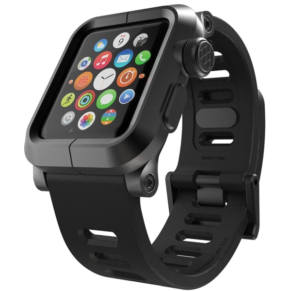 LUNATIK Apple Watch Seri 1 Klf/Silikon Kay (42mm)-Black