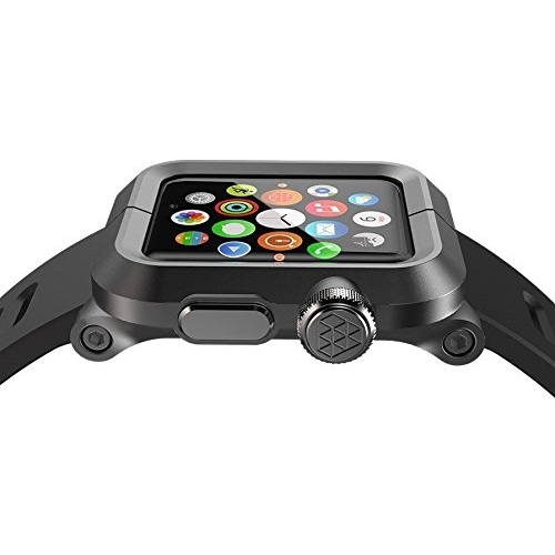 LUNATIK Apple Watch Seri 1 Klf/Silikon Kay (42mm)-Black