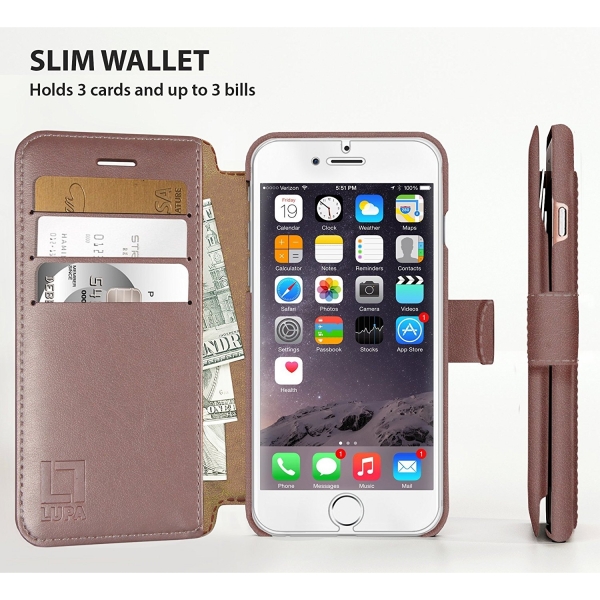 LUPA Apple iPhone 6 / 6S Slim Czdan Klf-Rose Gold