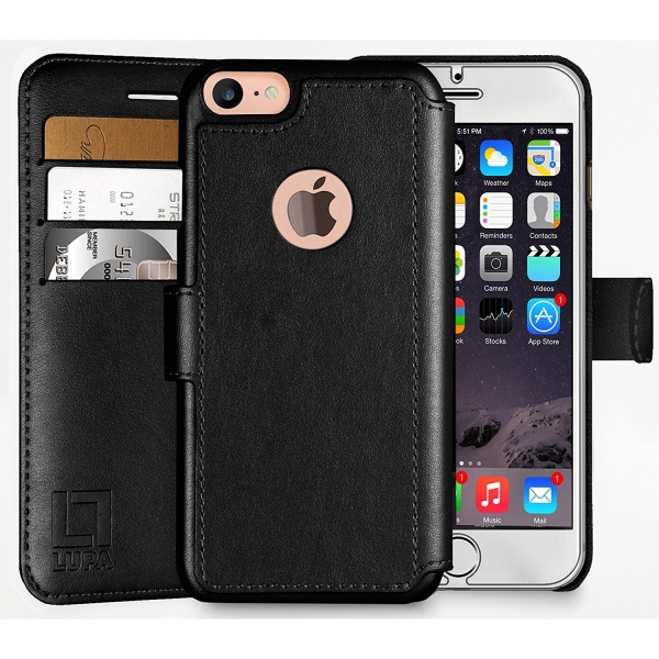 LUPA iPhone 7 Plus Slim Czdan Klf-Black