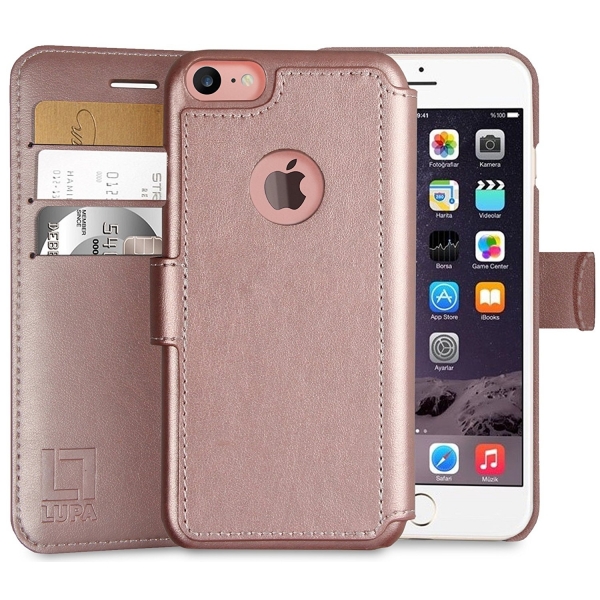 LUPA iPhone 7 Plus Slim Czdan Klf-Rose Gold