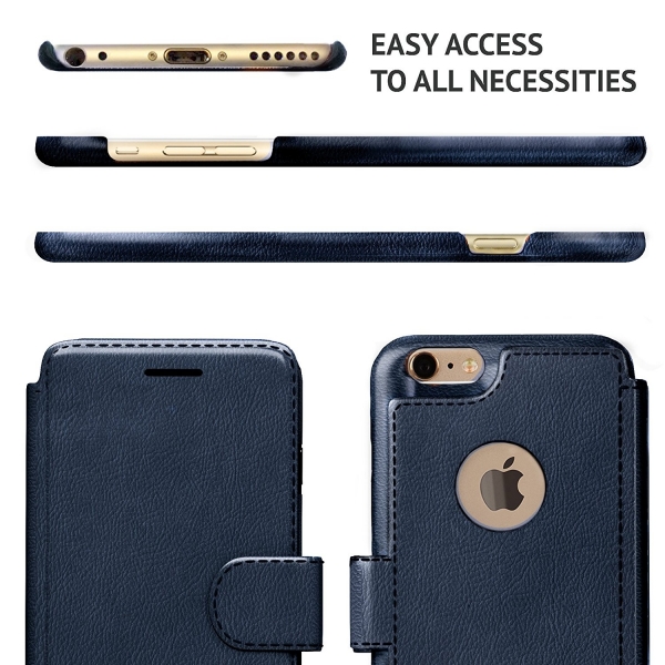 LUPA Apple iPhone 7 Slim Czdan Klf-Navy Blue