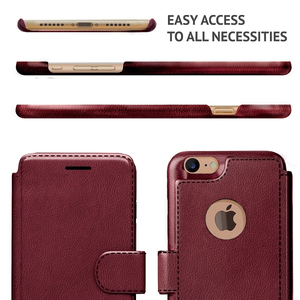 LUPA Apple iPhone 7 Slim Czdan Klf-Burgundy