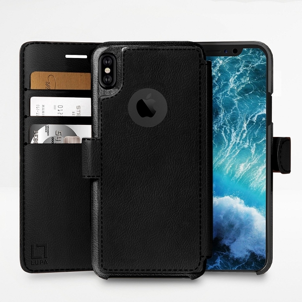 LUPA Apple iPhone 8 Klasik Czdan Klf-Black