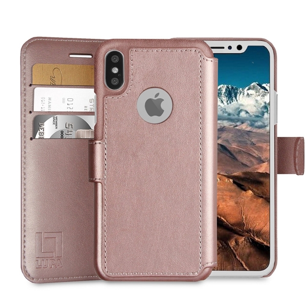 LUPA Apple iPhone 8 Klasik Czdan Klf-Rose Gold