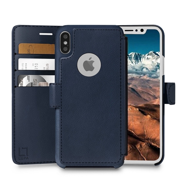 LUPA Apple iPhone 8 Klasik Czdan Klf-Navy Blue