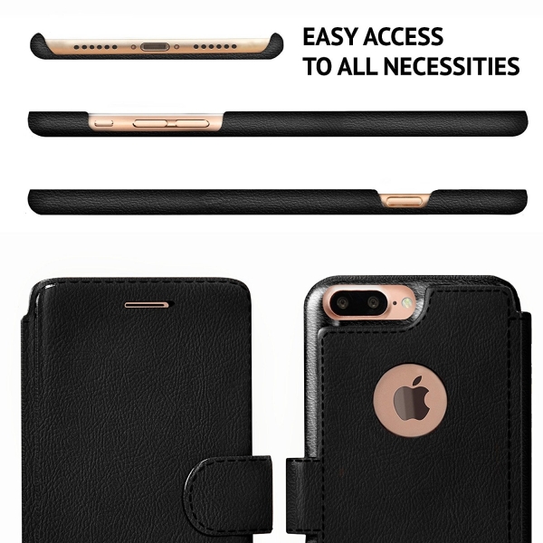 LUPA Apple iPhone 8 Plus Slim Czdan Klf-Black