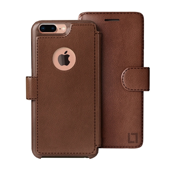 LUPA iPhone 7 Plus Slim Czdan Klf-Light Brown