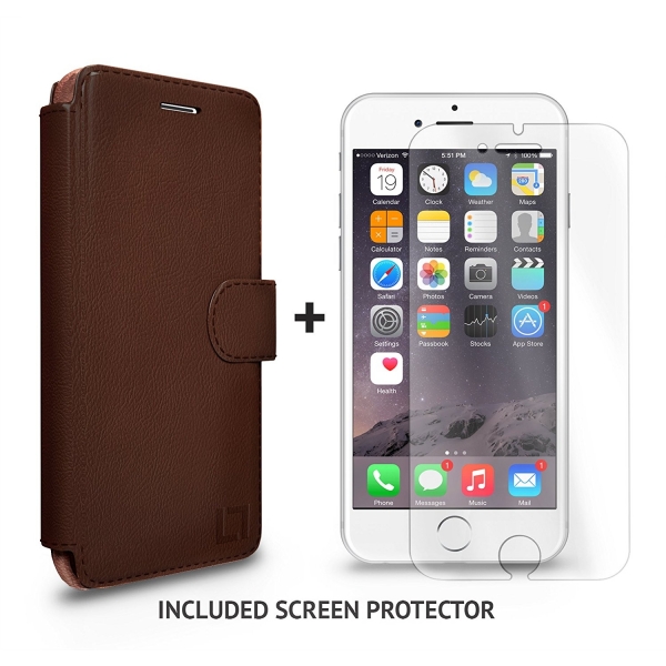 LUPA iPhone 7 Plus Slim Czdan Klf-Dark Brown