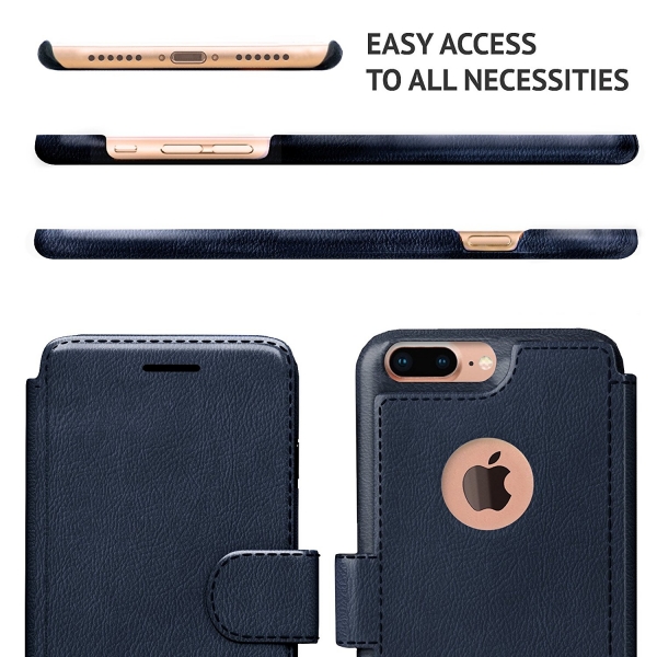 LUPA iPhone 7 Plus Slim Czdan Klf-Navy Blue