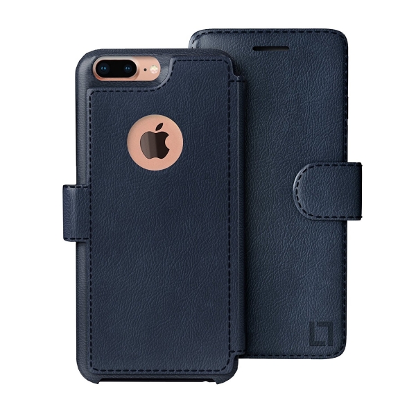 LUPA iPhone 7 Plus Slim Czdan Klf-Navy Blue