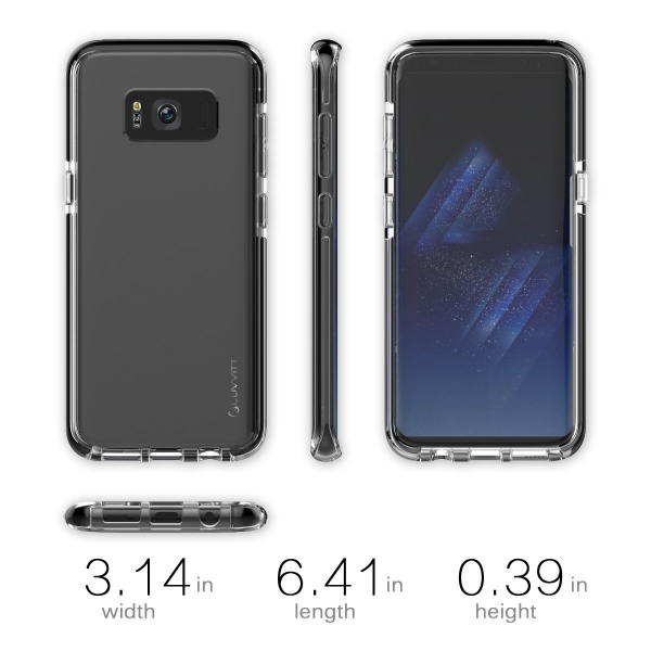 LUVVITT Galaxy S8 Plus Bumper effaf / Siyah Klf (MIL-STD-810G)