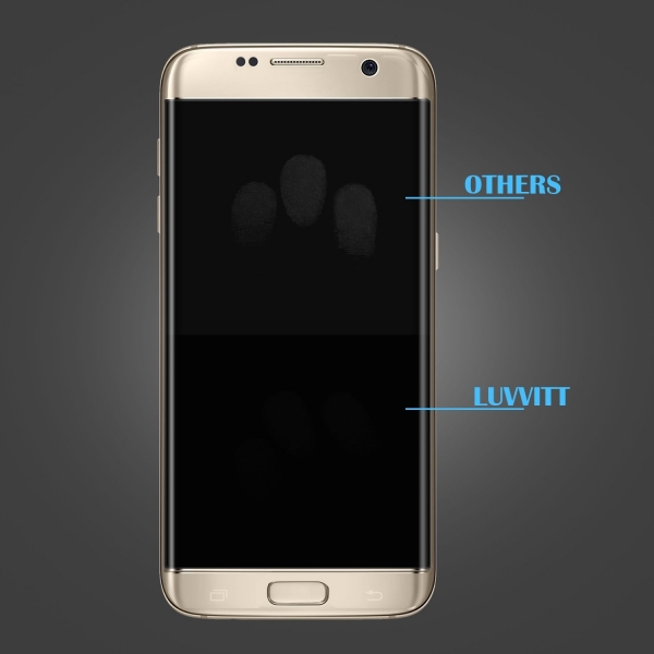 LUVVITT Samsung Galaxy S7 Edge Temperli Cam Ekran Koruyucu (Gold)