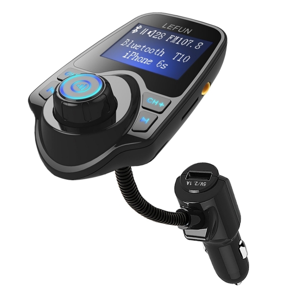 LeFun Bluetooth FM Verici USB arj Cihaz Ara Radyo Adaptr Seti