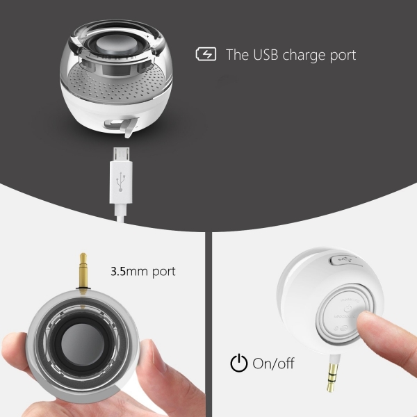 Leadsound Portatif Kablosuz Mini Hoparl�r-White
