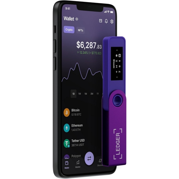 Ledger Nano S Plus Bitcoin Para Czdan (Purple)