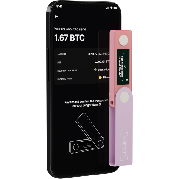 Ledger Nano X Bitcoin Para Czdan(Cold Wallet)(Pink)