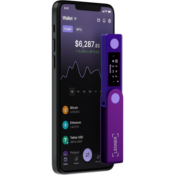 Ledger Nano X  Bitcoin Para Czdan (Cold Wallet)(Mor)