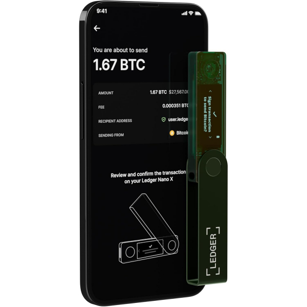 Ledger Nano X Bitcoin Para Czdan(Cold Wallet)(Green)