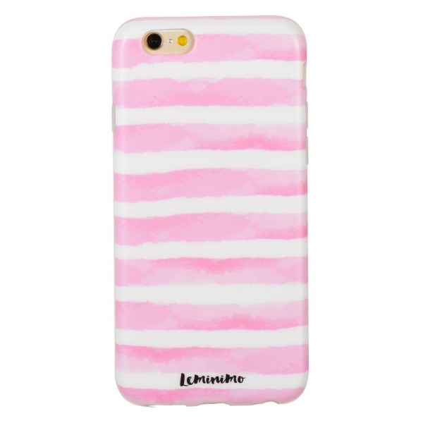 Leminimo iPhone 6 Plus / 6S Plus Esnek Klf-Pink Strip