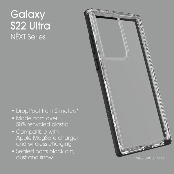 LifeProof Next Serisi Galaxy S22 Ultra effaf Klf-Black 