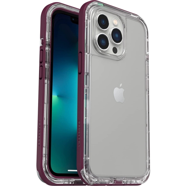 LifeProof Next Serisi iPhone 13 Pro effaf Klf -Purple Clear