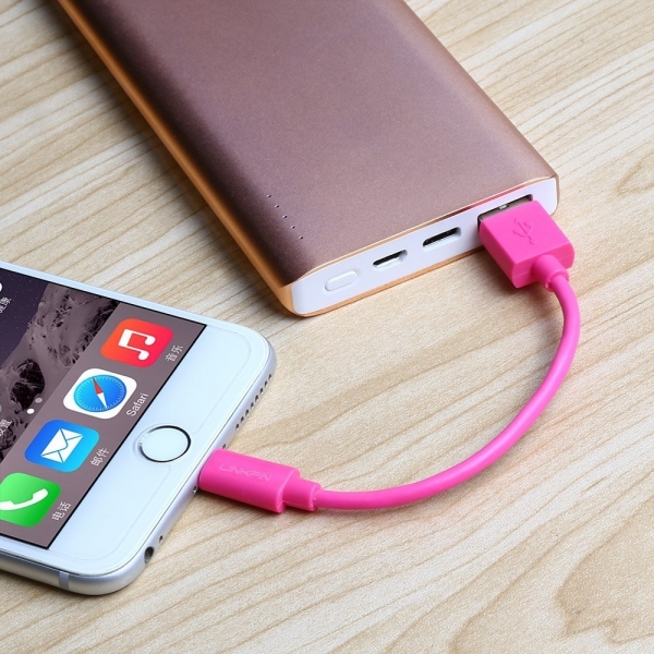 Linkpin 8 Pin USB Lightning Kablo (0.15M)-Pink