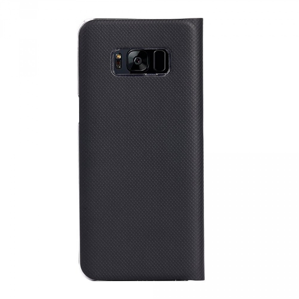 Linktive Samsung Galaxy S8 Flip Czdan Deri Klf-Black