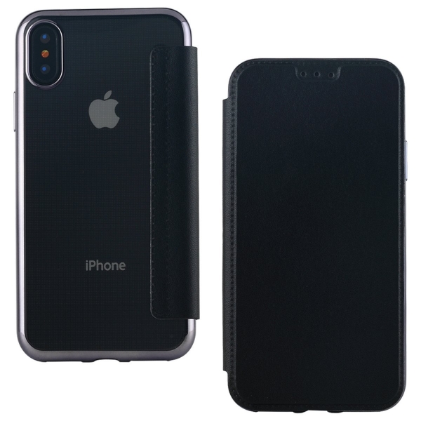 Lontect Apple iPhone X Deri C�zdan K�l�f- Black