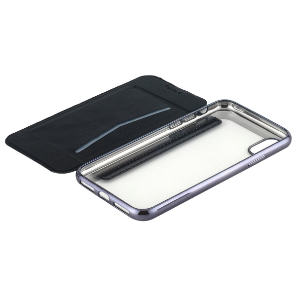 Lontect Apple iPhone X Deri C�zdan K�l�f- Black