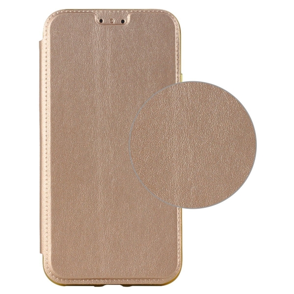 Lontect Apple iPhone X Deri C�zdan K�l�f-Gold