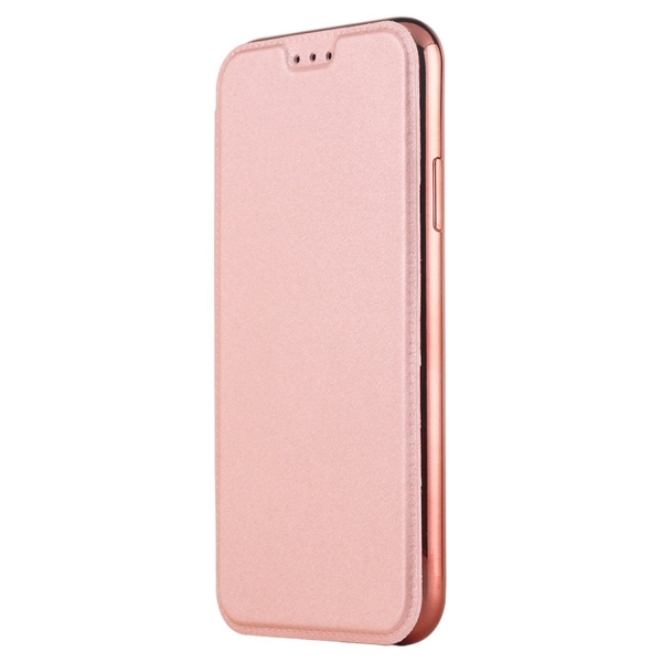 Lontect Apple iPhone X Deri C�zdan K�l�f- Rose Gold