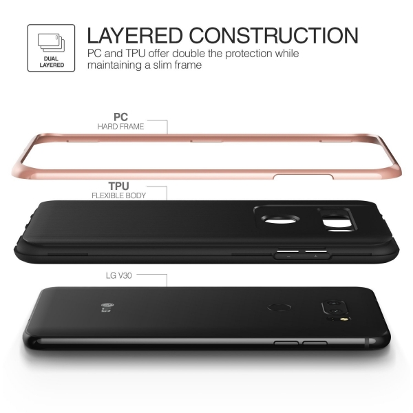 Lumion LG V30 Gardien Serisi Klf (MIL-STD-810)-Rose Pink