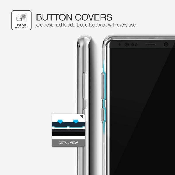 Lumion Samsung Galaxy Note 8 Diamont Seri Bumper Klf (MIL-STD-810)-Metallic Silver