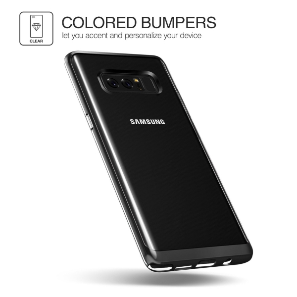 Lumion Samsung Galaxy Note 8 Diamont Seri Bumper Klf (MIL-STD-810)-Black Metallic