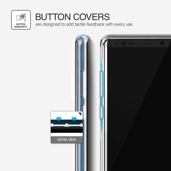 Lumion Samsung Galaxy Note 8 Diamont Seri Bumper Klf (MIL-STD-810)-Blue Cloud