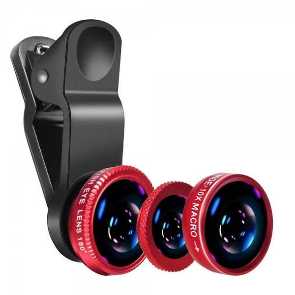 Luxsure 3l Telefon Kamera Lensi-Red