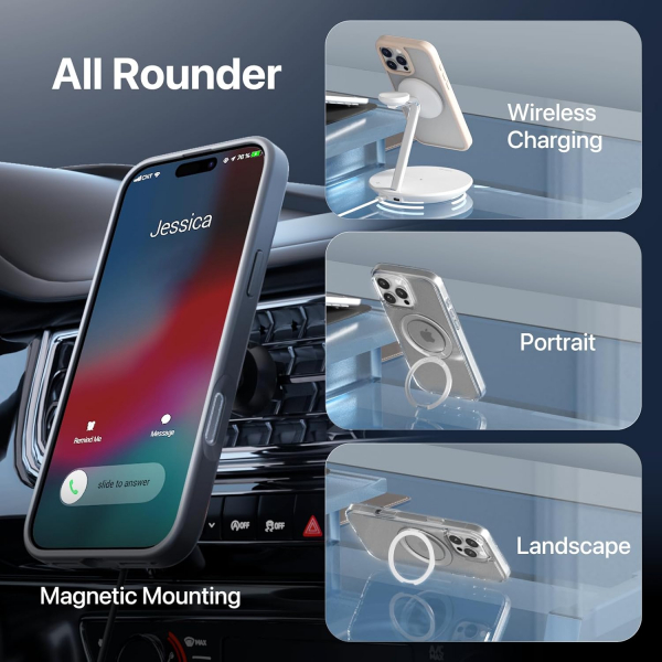 MAGEASY Apple iPhone 16 Pro Max MagStand Klf-Transparent 