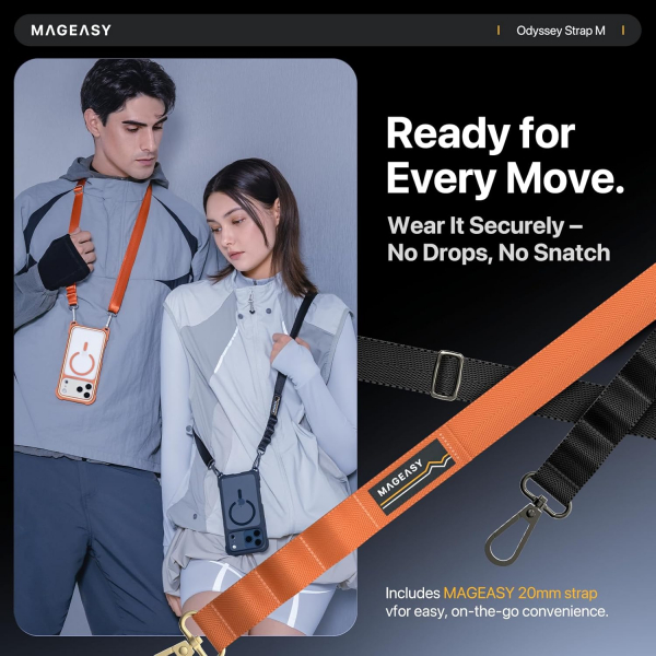 MAGEASY iPhone 17 Pro Max Odyssey Strap M Klf-Midnight Black