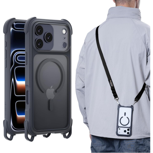 MAGEASY iPhone 17 Pro Max Odyssey Strap M Klf-Midnight Black