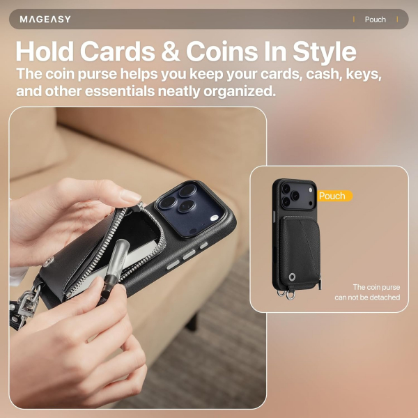 MAGEASY Apple iPhone 17 Pouch Klf-Black